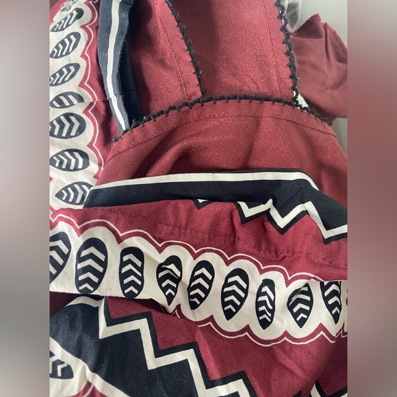 MAEVE ANTHOLOGY White and Burgundy A-line Cut Out Midi Dress - Picture 9 of 10